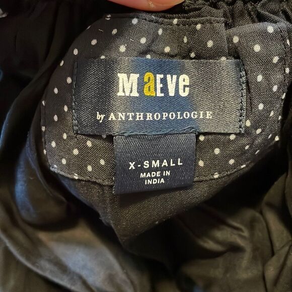 Anthropologie Maeve Long Sleeve Sheer Mini Dress Polka Dot - Picture 7 of 9